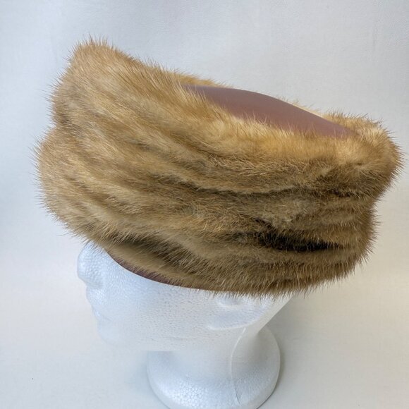 Designed by Lora Fur Pillbox Hat Vintage Mid-Century MCM Classic - Picture 2 of 7